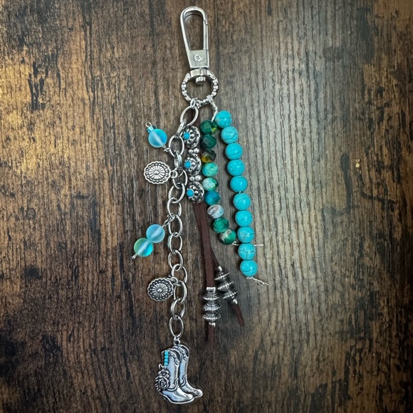 Turquoise Western Bag Charm - Picture 3 of 7